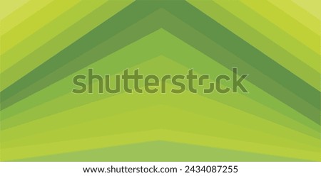 The composition of parallelograms and triangles with shades of green is a dynamic but cool artistic combination