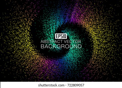 The composition of the particles is bright and colorful