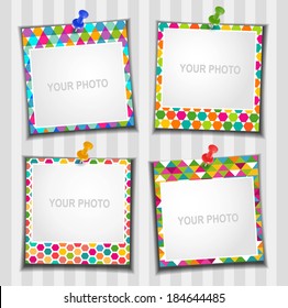 The composition photo frames. Vector illustration. Scrapbooking.