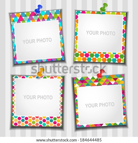 The composition photo frames. Vector illustration. Scrapbooking.
