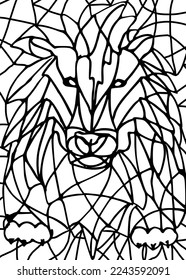 Composition picture of a lion head