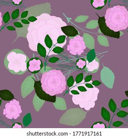 composition of pink roses seamless pattern element