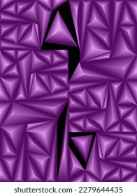 the composition of planes and geometric shapes in the form of a triangle with a purple violet color and an elegant black background