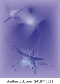composition of planes and geometric shapes with gradient shades of blue and purple as one of the visual design elements