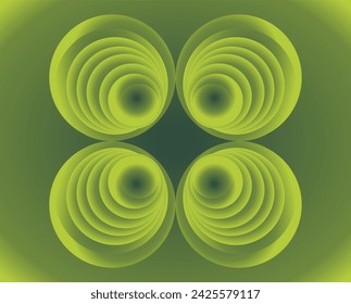 composition of planes and geometric shapes with green gradient color tones as a background design for visual design needs