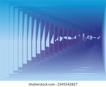 composition of planes and geometric shapes with shades of purple and blue as visual communication design elements