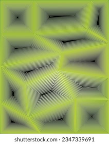 la composición de planos y formas geométricas en tonos de verde como uno de los elementos del diseño de comunicación visual
