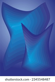 the composition of planes and shapes with shades of blue as a visual communication design element