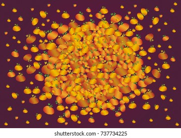 Composition of pumpkins. Halloween. Greeting card for a holiday or an invitation to a party. Empty space for text Vector.