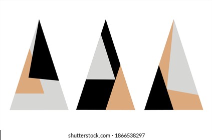 Composition Pyramids in the form of abstract Chrismas trees, can be used for printing on paper, fabric, postcards, posters, paintings. 