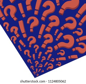 composition of question marks and exclamation marks, design in the style of a comic strip