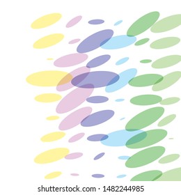 composition rainbow isolated on white. scales simple Nature background with ellipse circle pattern Green yellow orange pink purple blue black transparent colors card banner design, copy space. Vector 