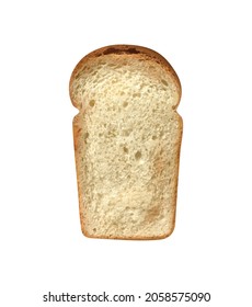 Composition with realistic slice of white bread vector illustration