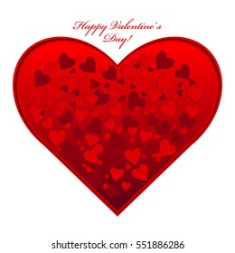 Composition. Red hearts. Happy Valentine's Day!
