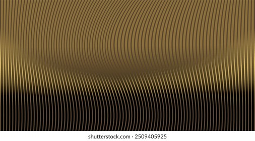 Una composición de líneas curvas repetitivas en marrón y oro y un fondo negro con gradaciones marrones como inspiración para el fondo del diseño de comunicación visual