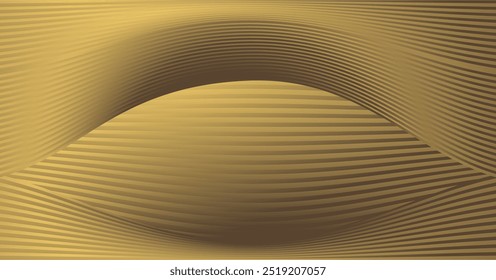 composition of repeating curved lines to create a certain effect with brown and gold as background inspiration for visual communication design