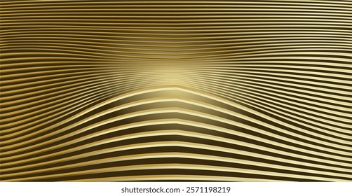 composition of repeating curved lines with gold and brown gradients as inspiration for decorations and ornaments as well as background design in graphic designs