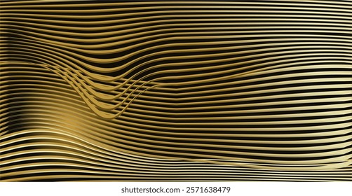 composition of repeating curved lines with gold and brown gradients as inspiration for decorations and ornaments as well as background design in graphic designs