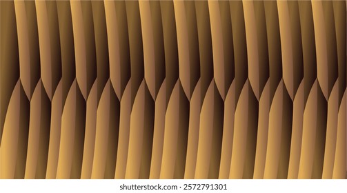 composition of repeating curved lines with gold and brown gradients as inspiration for decorations and ornaments as well as background design in graphic designs