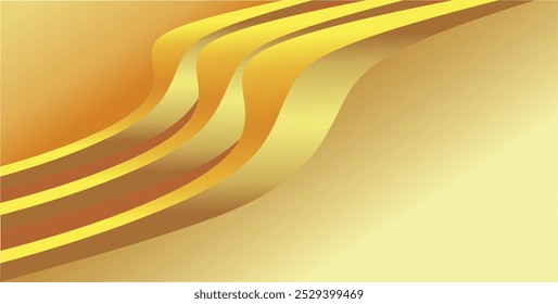 composição de linhas curvas repetidas com gradientes amarelo, laranja e marrom-dourado como inspiração para decorações e ornamentos, bem como design de fundo em projetos gráficos