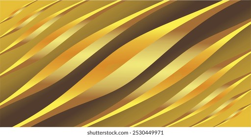 Composición de líneas curvas repetitivas con Gradientes amarillos, naranjas y marrones dorados como inspiración para decoraciones y adornos, así como diseño de fondo en Diseños gráficos
