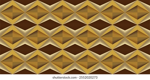 composition of repeating geometric planes in the form of triangles and squares with gradations of orange, brown and gold as background inspiration for graphic designs or as ornaments for artistic use