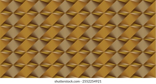 composition of repeating geometric planes in the form of triangles and squares with gradations of orange, brown and gold as background inspiration for graphic designs or as ornaments for artistic use