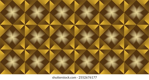 composition of repeating geometric planes in the form of squares with gradations of brown and gold as background inspiration for graphic designs or as ornaments for artistic use