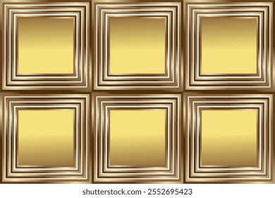 composition of repeating geometric planes in the form of squares with gradations of brown and gold as background inspiration for graphic designs or as ornaments for artistic use