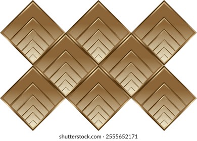 composition of repeating geometric planes in the form of squares with gradations of brown and gold as background inspiration for graphic designs or as ornaments for artistic use