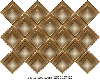 composition of repeating geometric planes in the form of squares with gradations of brown and gold as background inspiration for graphic designs or as ornaments for artistic use