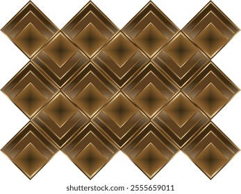 composition of repeating geometric planes in the form of squares with gradations of brown and gold as background inspiration for graphic designs or as ornaments for artistic use