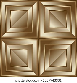 composition of repeating geometric planes in the form of squares with gradations of brown and gold as background inspiration for graphic designs or as ornaments for artistic use