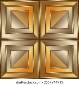 composition of repeating geometric planes in the form of squares with gradations of brown and gold as background inspiration for graphic designs or as ornaments for artistic use