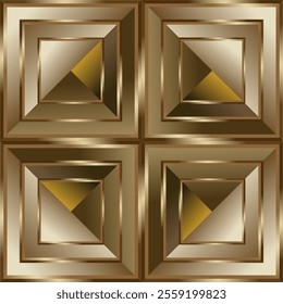 composition of repeating geometric planes in the form of squares with gradations of brown and gold as background inspiration for graphic designs or as ornaments for artistic use