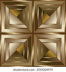 composition of repeating geometric planes in the form of squares with gradations of brown and gold as background inspiration for graphic designs or as ornaments for artistic use