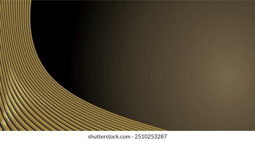a composição repete linhas curvas para criar um certo efeito com cores marrom e dourado e espaços vazios com gradações em preto e marrom como inspiração de plano de fundo para design de comunicação visual