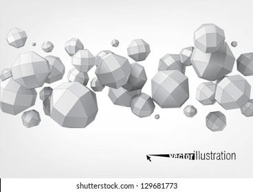 Composition of rhombicuboctahedron for graphic design