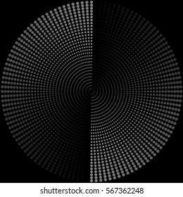 Composition of round gray beads on a black background. vector illustration
