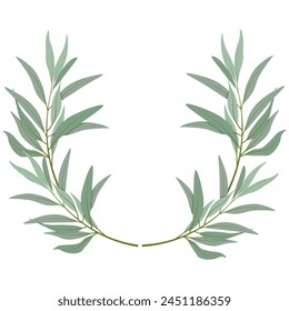 Composition of rounded olive branches 