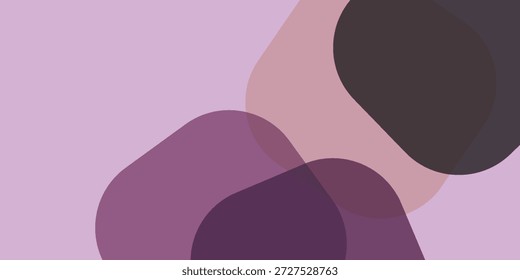 Composición de Formas redondeadas y orgánicas en tonos de púrpura y gris oscuro, superpuestas y creando una sensación de profundidad.