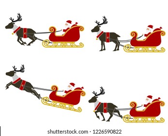 Composition of  Santa's sleigh on transparent background