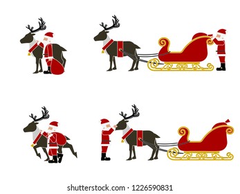 Composition of  Santa's sleigh on transparent background