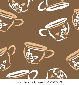 Composition of  seamless pattern, doodles, caps, hole, floral motifs. Hand drawn.