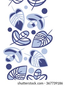 Composition of  seamless pattern, doodles,z, vertical, hole, leaves, copy space. Hand drawn.