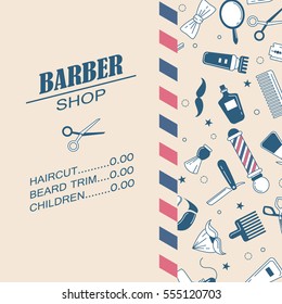 Composition of the set  icons for the Barber shop. Vector elements  your web design