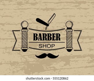 Composition of the set  icons for the Barber shop. Vector elements  your web design
