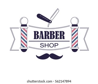 Composition of the set icons for the Barber shop. Vector elements your web design