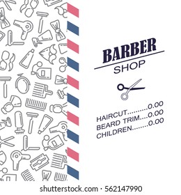 Composition of the set icons for the Barber shop. Vector elements your web design