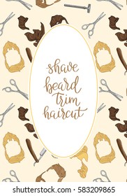 Composition of the set of icons for the Barber shop. Vector elements for your web design, in flat linear illustration style